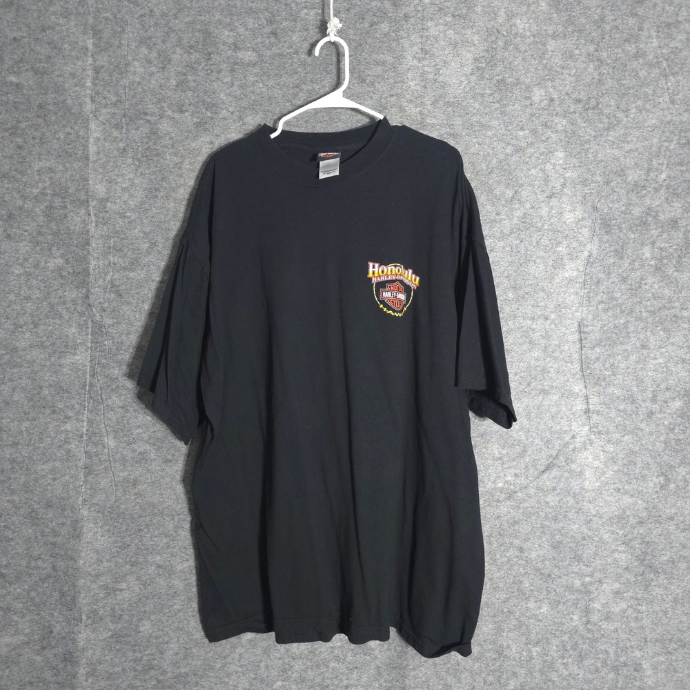 Harley Davidson Honolulu Hawaii T-Shirt Mens 3XL Black 2008 Graphic T-Shirt USA